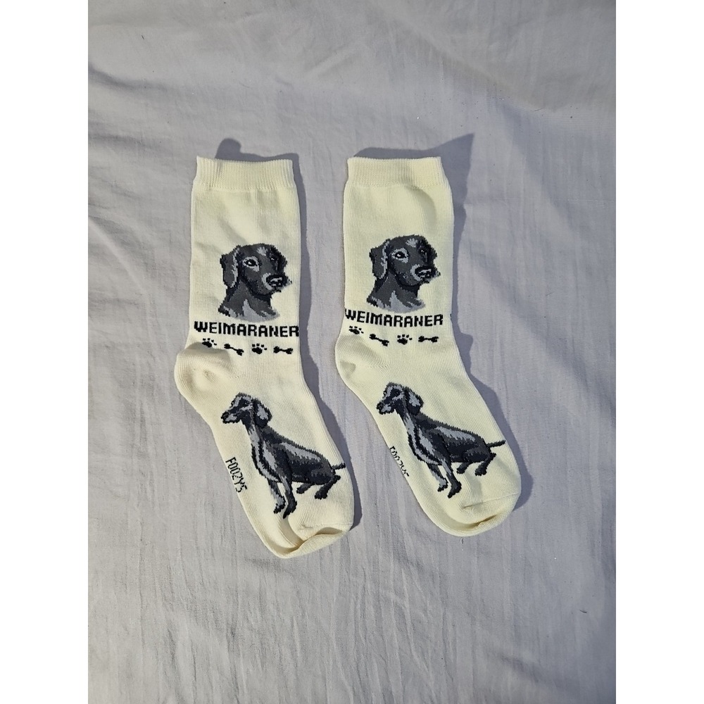 Foozys Weimaraner Dog Socks Fun Novelty Dress Casual Pet Size 9-11 New W/O Tag - Picture 2 of 2